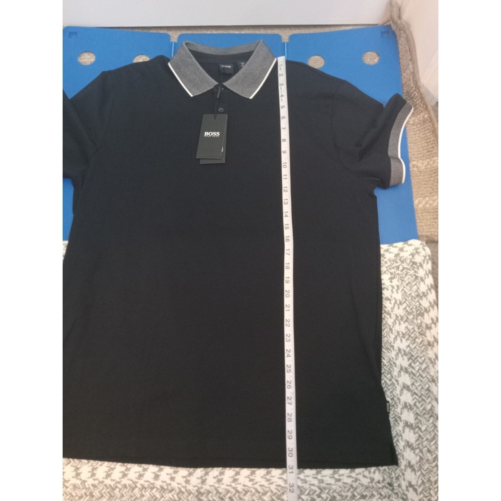 New Hugo BOSS  Polo Mens Dark Blue  Prout 26 Polo Shirt 2xl Boss Spell out - Picture 13 of 16